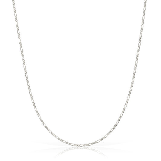 925 Sterling Silver 0.8mm Italian Figaro Chain Necklace | 16"-24"