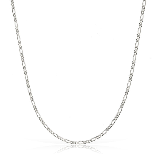 925 Sterling Silver 2.2mm Italian Figaro Chain Necklace | 16"-30"