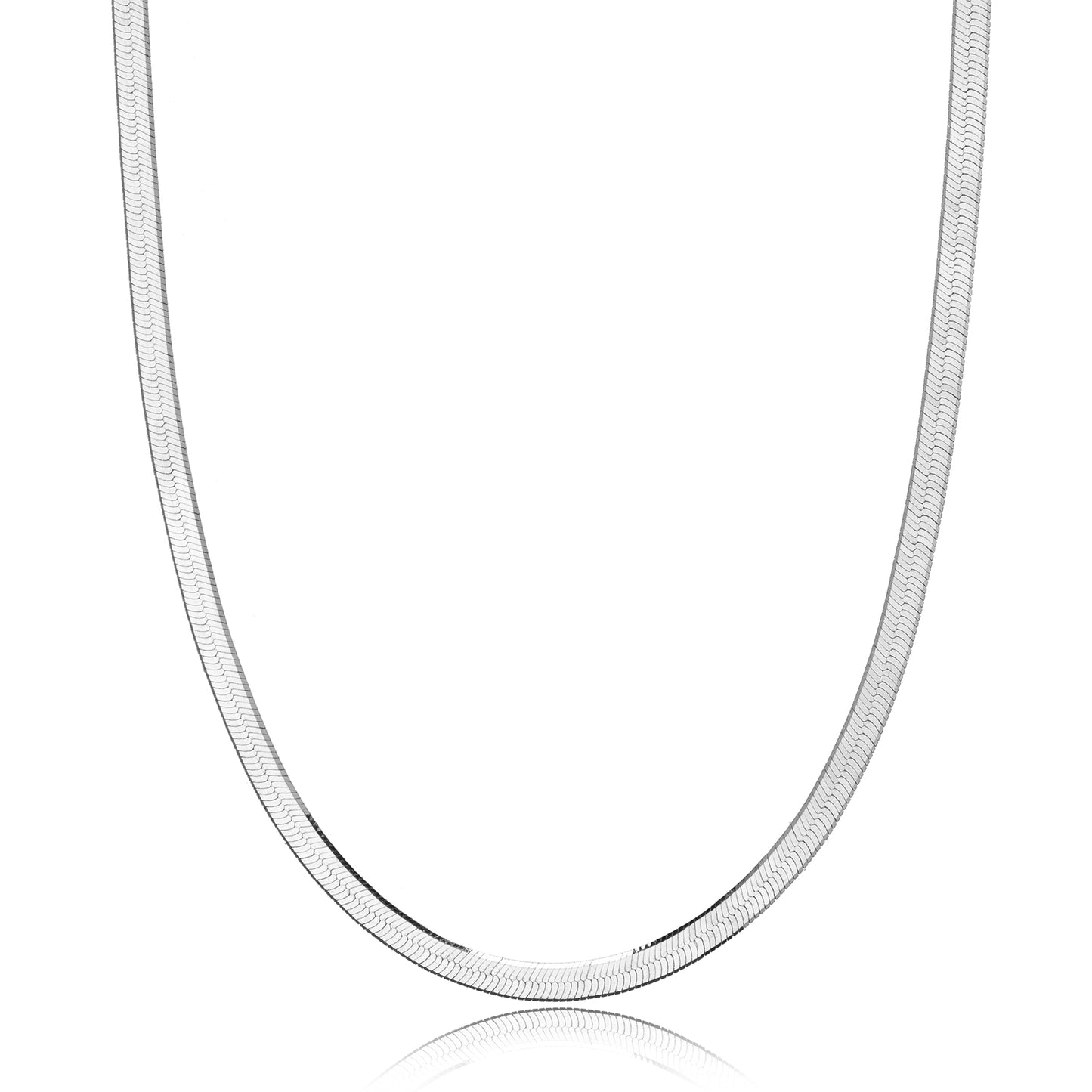 925 Sterling Silver 3mm Italian Herringbone Chain Necklace | 16"-22"