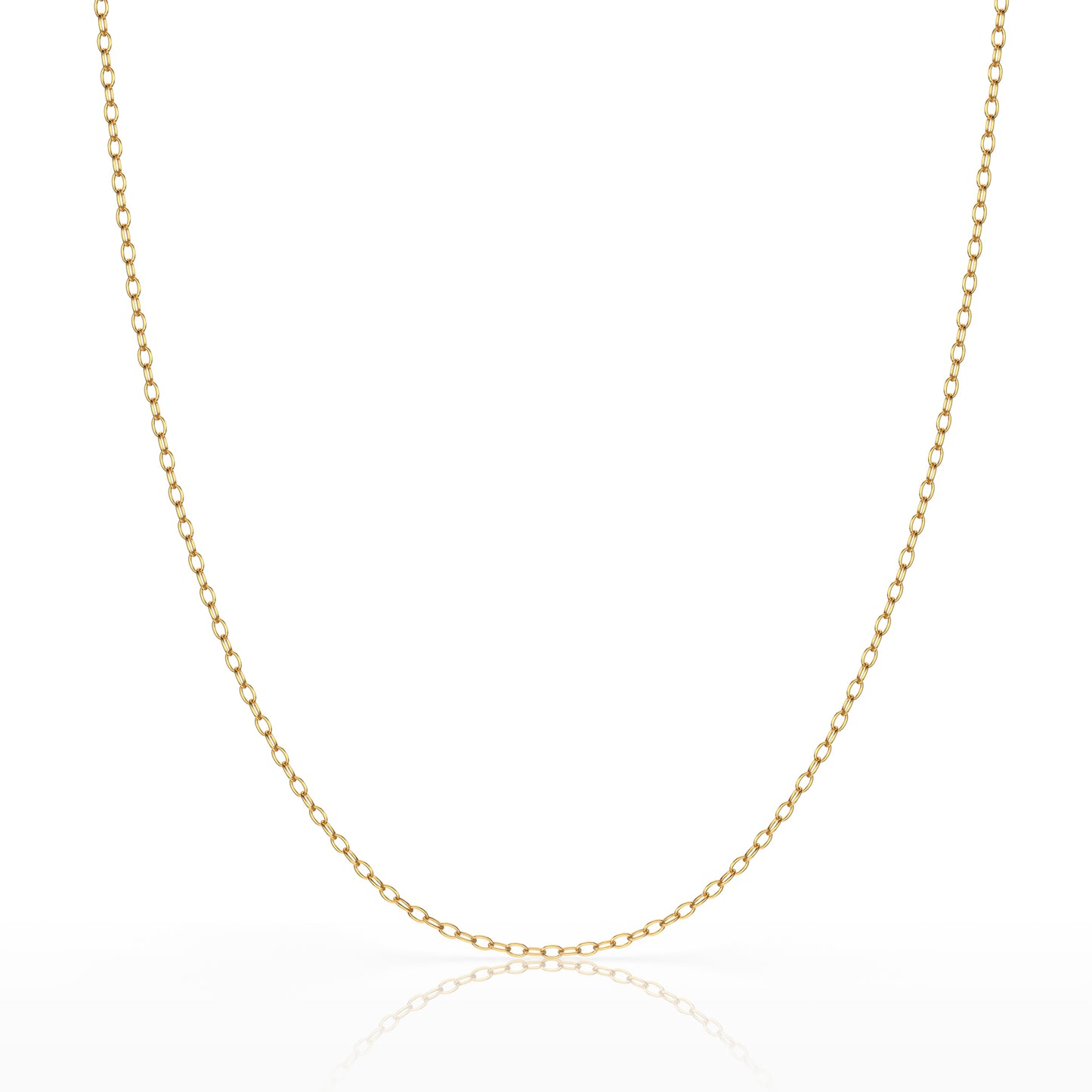 18K Gold over Sterling Silver 1.2mm Italian Cable Chain Necklace | 14"-36"