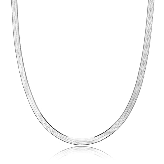 925 Sterling Silver 4.5mm Italian Herringbone Chain Necklace | 16"-30"