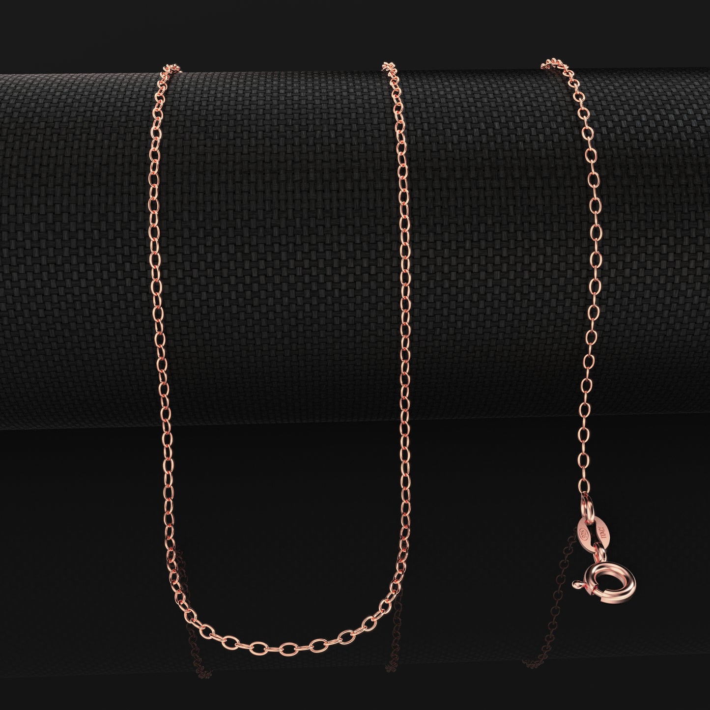 18K Rose Gold over Sterling Silver 1.2mm Italian Cable Chain Necklace | 14"-36"