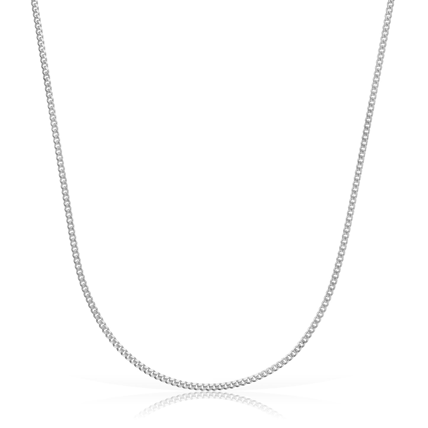 925 Sterling Silver 2.1mm Italian Cuban Curb Chain Necklace | 16"-30"