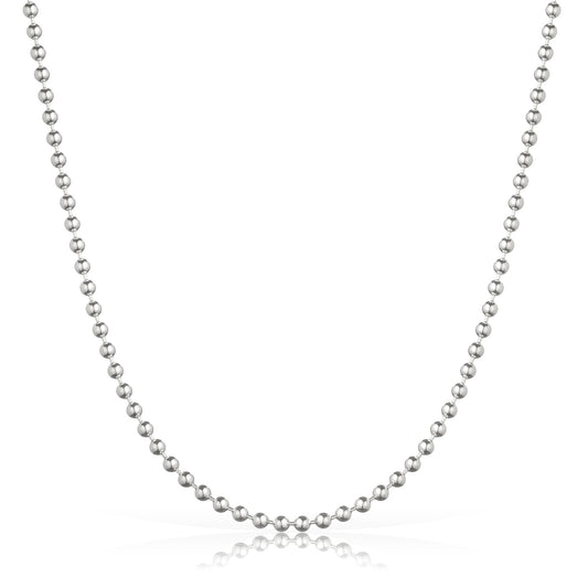 925 Sterling Silver 3mm Italian Ball Bead Chain Necklace | 16"-30"
