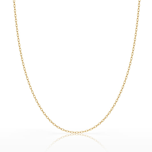 18K Gold over Sterling Silver 1.2mm Italian Cable Chain Necklace | 14"-36"