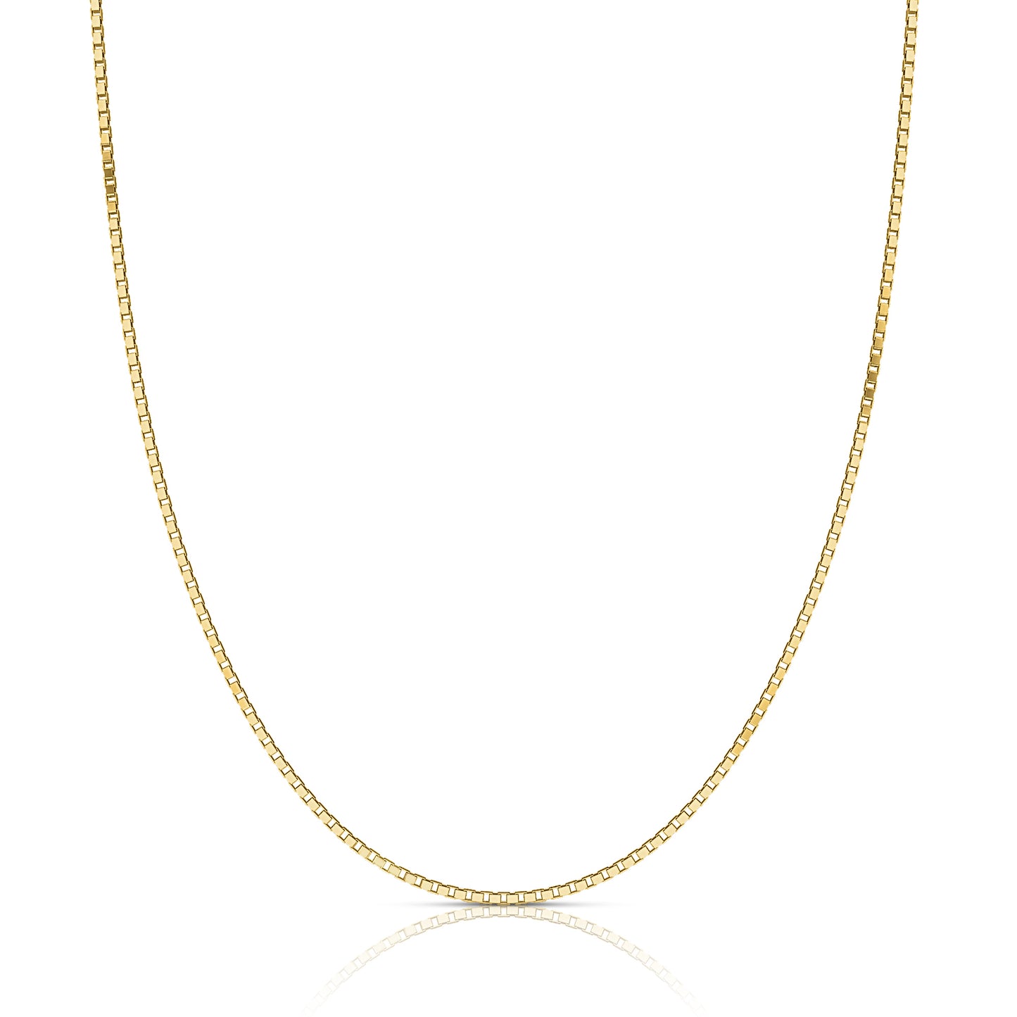 18K Gold over Sterling Silver 1mm Italian Box Chain Necklace | 16"-30"
