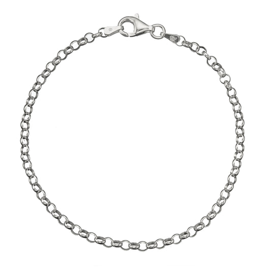 925 Sterling Silver 3.2mm Italian Rolo Cable Chain Anklet | 9"-10"