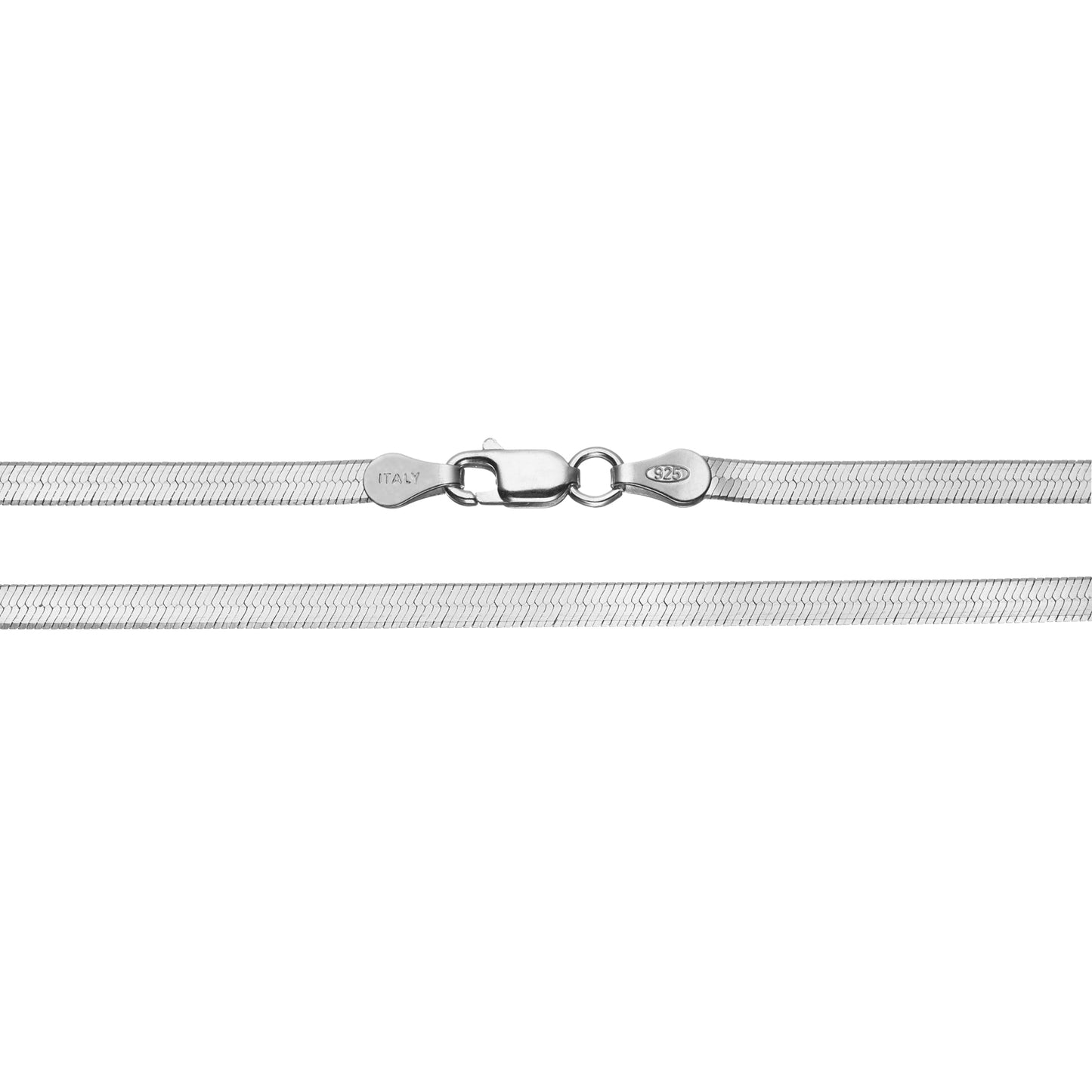 925 Sterling Silver 4.5mm Italian Herringbone Chain Necklace | 16"-30"