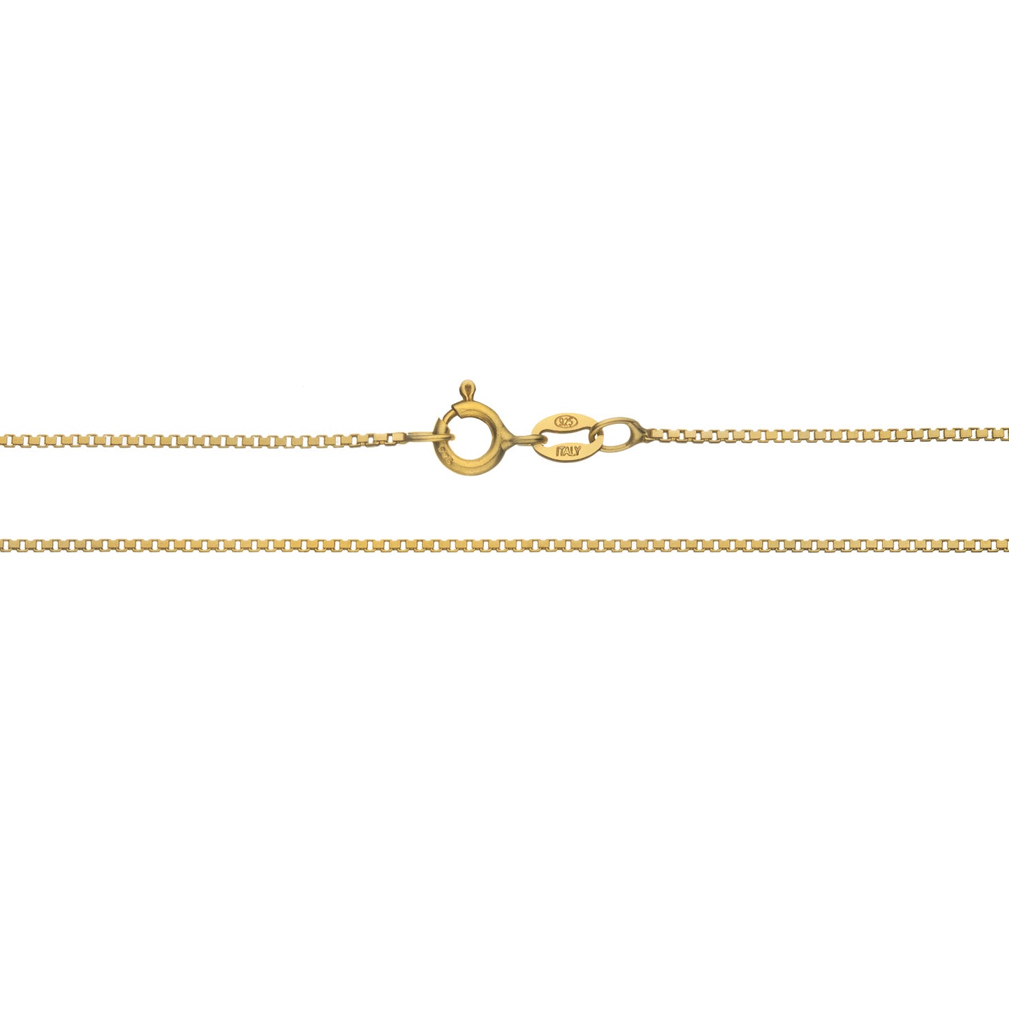 18K Gold over Sterling Silver 0.7mm Italian Box Chain Necklace | 14"-36"