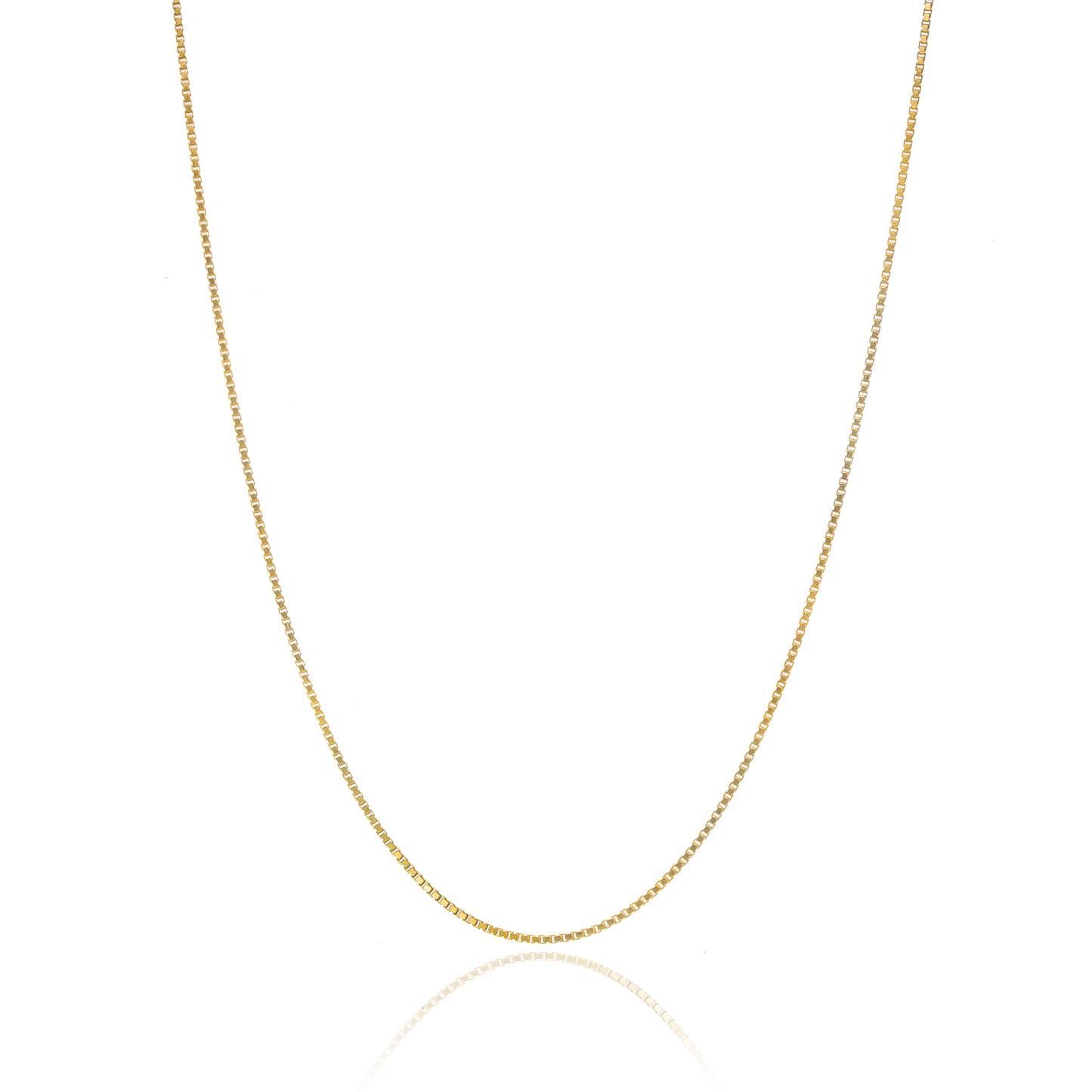 18K Gold over Sterling Silver 0.8mm Italian Box Chain Necklace | 14"-40"