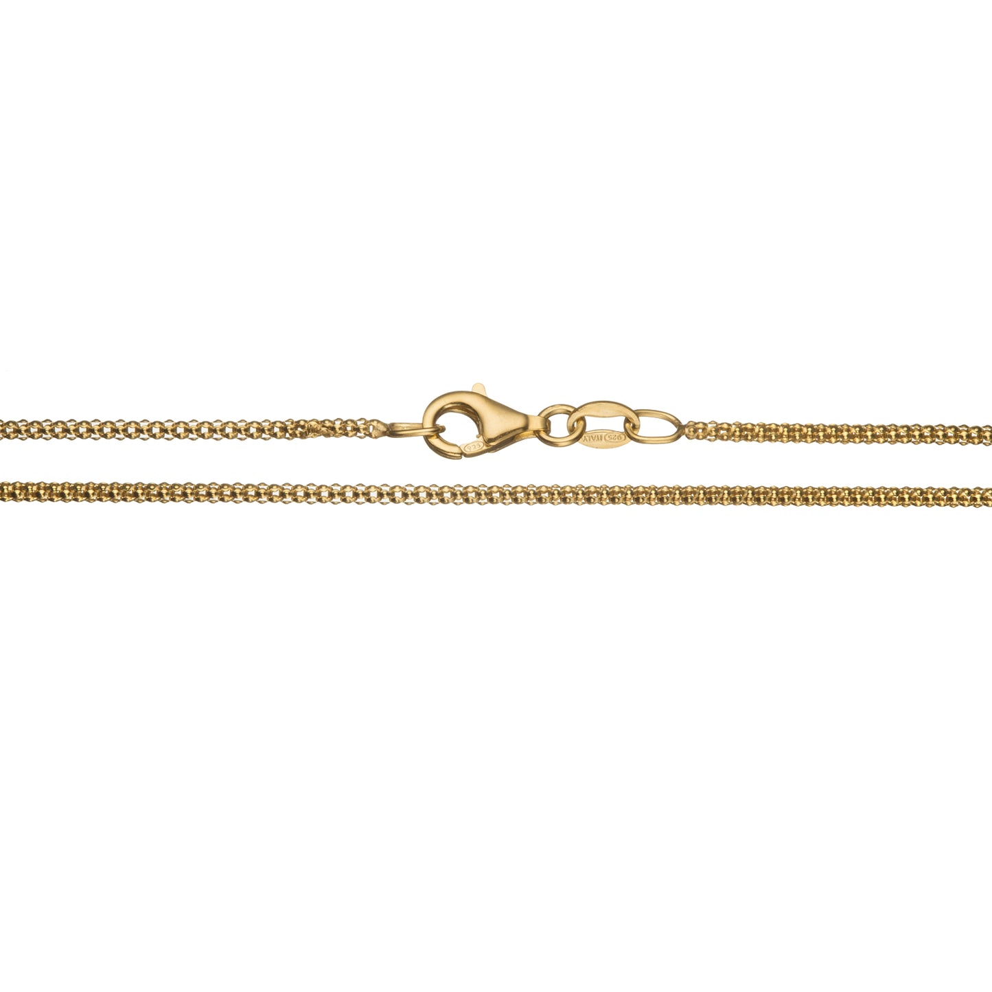18K Gold over Sterling Silver 1.6mm Italian Popcorn Chain Necklace | 14"-36"