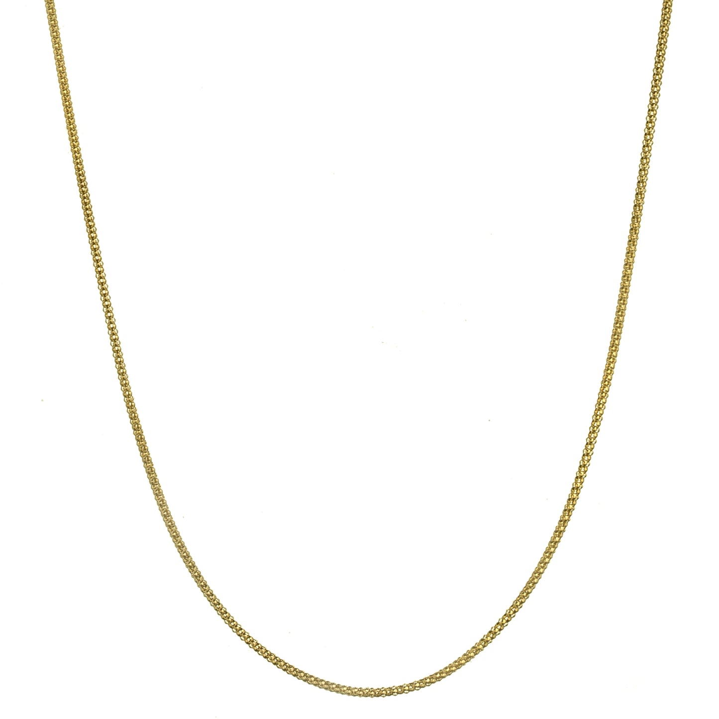18K Gold over Sterling Silver 1.6mm Italian Popcorn Chain Necklace | 14"-36"