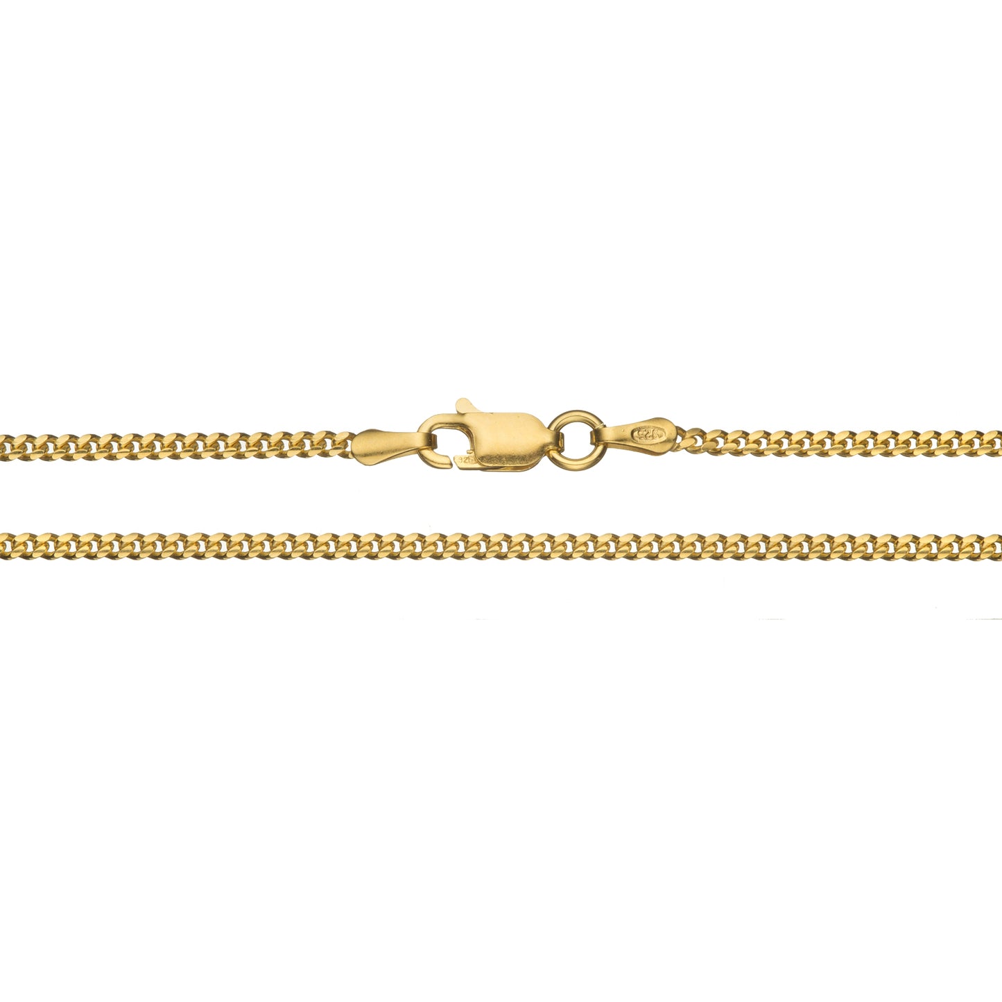 18K Gold over Sterling Silver Italian 2mm Miami Cuban Curb Chain Necklace | 18"-30"