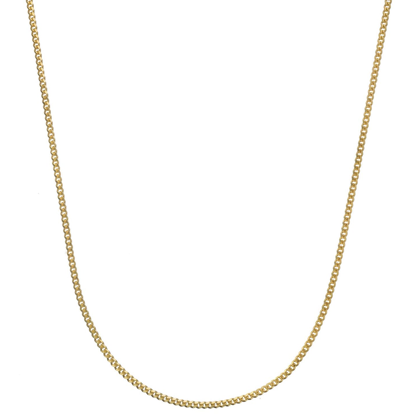 18K Gold over Sterling Silver Italian 2mm Miami Cuban Curb Chain Necklace | 18"-30"