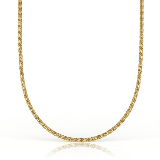 18K Gold over Sterling Silver 1.6mm Italian Rope Chain Necklace | 14"-30"