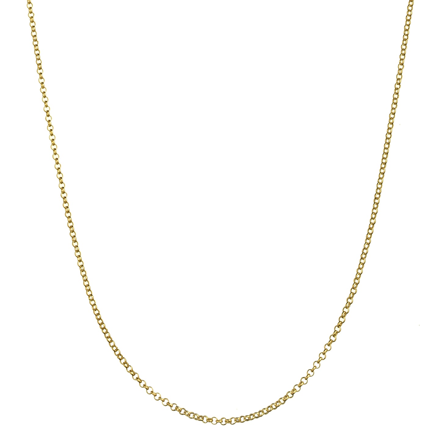 18K Gold over Sterling Silver 1.7mm Italian Rolo Cable Chain Necklace | 16"-30"