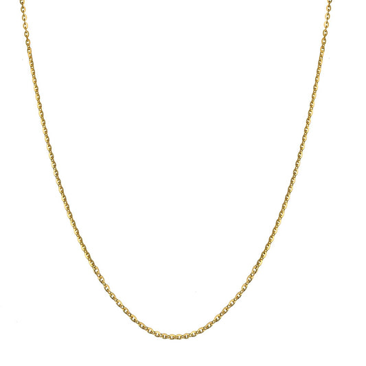 18K Gold over Sterling Silver 1.3mm Italian Flat Cable Chain Necklace | 16"-20"