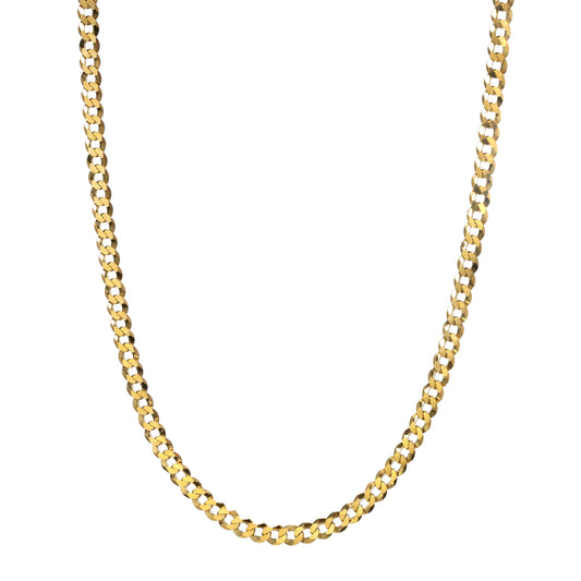 18K Gold over Sterling Silver Italian 5mm Cuban Curb Chain Necklace | 18"-24"
