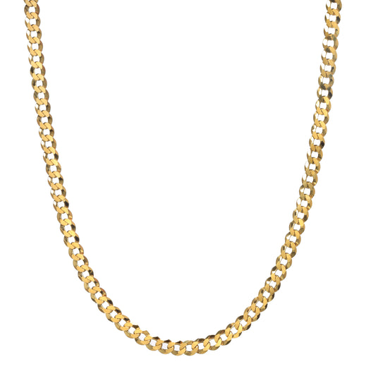 18K Gold over Sterling Silver Italian 6.5mm Cuban Curb Chain Necklace | 18"-24"